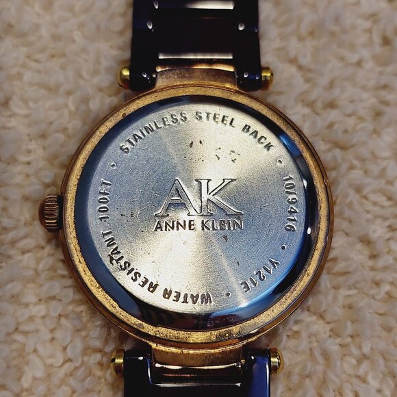 NIB ANNE KLEIN ROSE GOLD TONE BROWN CERAMIC WATCH WITH SWAROVSKI CRYSTALS - Picture 9 of 15